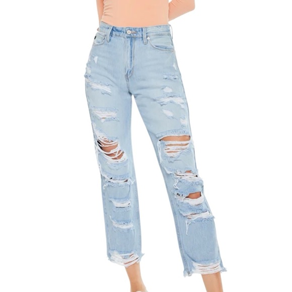 KanCan Denim - KanCan Ripped Distressed Giovanna High Rise Mom Jeans Size 5 26